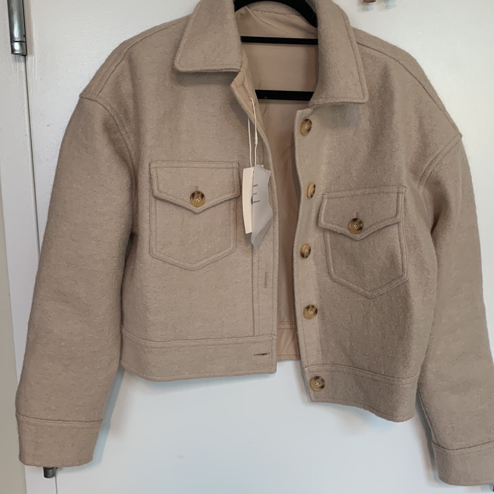 Commense Cream Cropped Button-Front Jacket - image 5